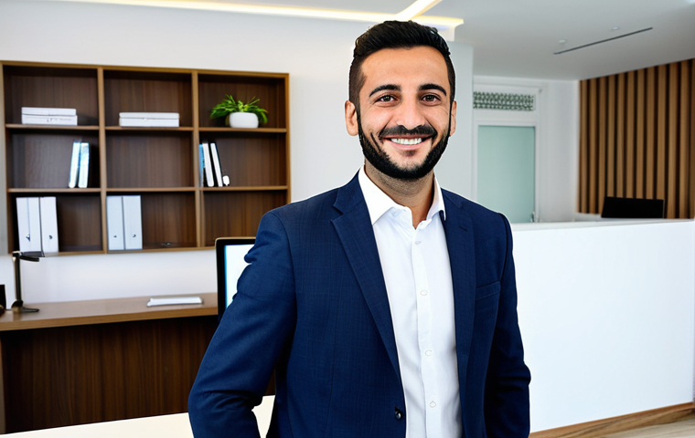 Real Estate Office Setting**
"A professional real estate agent, fully clothed in a modest business suit, smiling and greeting clients in a modern and bright real estate office in Istanbul, Turkey. The office features property displays and a welcoming reception area. Appropriate attire, safe for work, perfect anatomy, natural proportions, professional photography, high quality, family-friendly."
**