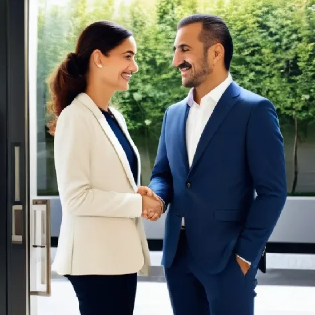 공인중개사로서 고객 신뢰 쌓는 법 - **Prompt: The Warm First Impression**
"A highly professional and friendly Turkish real estate ag...