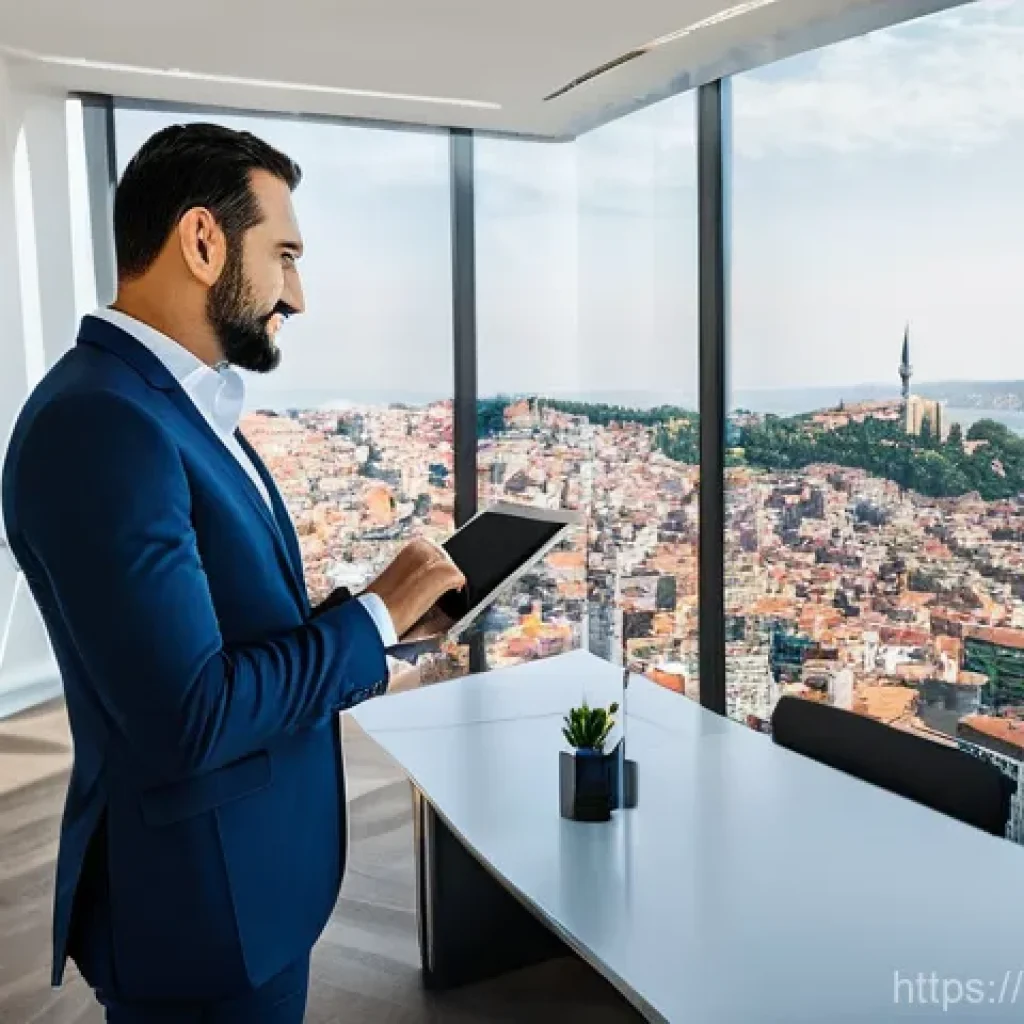 공인중개사 자격증의 가치와 한계 - **Prompt:** "A highly professional and modern Turkish male real estate consultant, in his late 30s t...