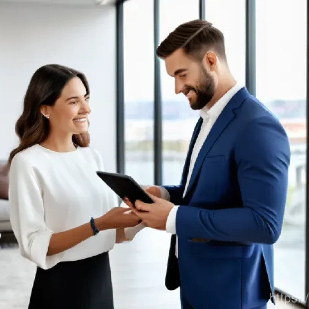 공인중개사 시험 대비 최신 동향 소개 - **Prompt:** A modern and professional female real estate agent, in her early 30s, dressed in smart b...