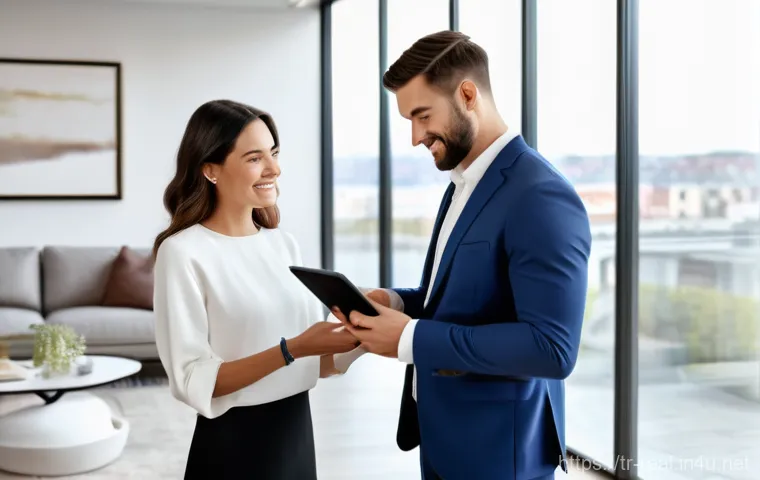 공인중개사 시험 대비 최신 동향 소개 - **Prompt:** A modern and professional female real estate agent, in her early 30s, dressed in smart b...