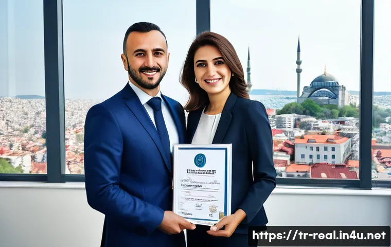 공인중개사 시험 대비 최신 기법과 관련 사례 연구 - **A highly professional and trustworthy Turkish real estate consultant, dressed in smart, contempora...