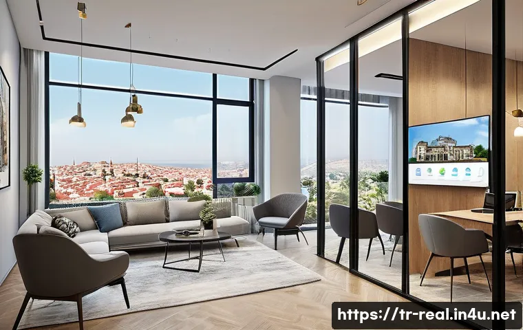 공인중개사와 부동산 관련 최신 사례 연구 - A modern real estate agent office in Istanbul Ümraniye district showcasing advanced technology use: ...
