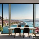 Home 19 공인중개사 시험 대비 사례 중심 학습법 - A professional real estate agent in modern Istanbul office, analyzing diverse property types includi...