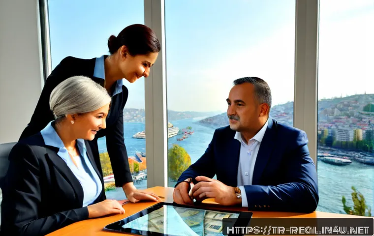 Home 17 공인중개사와 최신 부동산 기술의 접목 사례 연구 - Photorealistic modern real estate office in Istanbul, a Turkish real estate agent in smart business ...